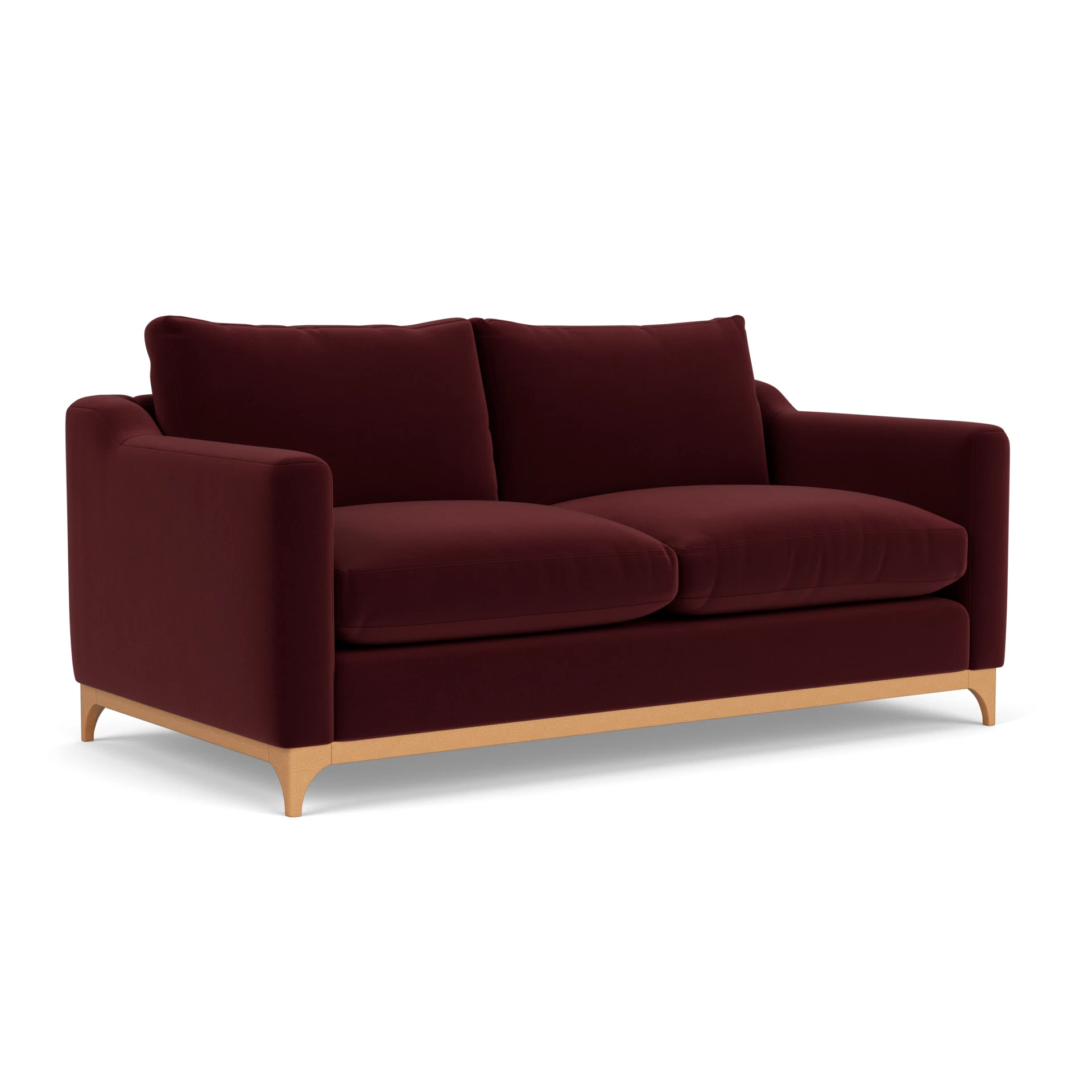 Watson 4 Seater Sofa in Matt Velvet - Dark Rosehip with Light legs