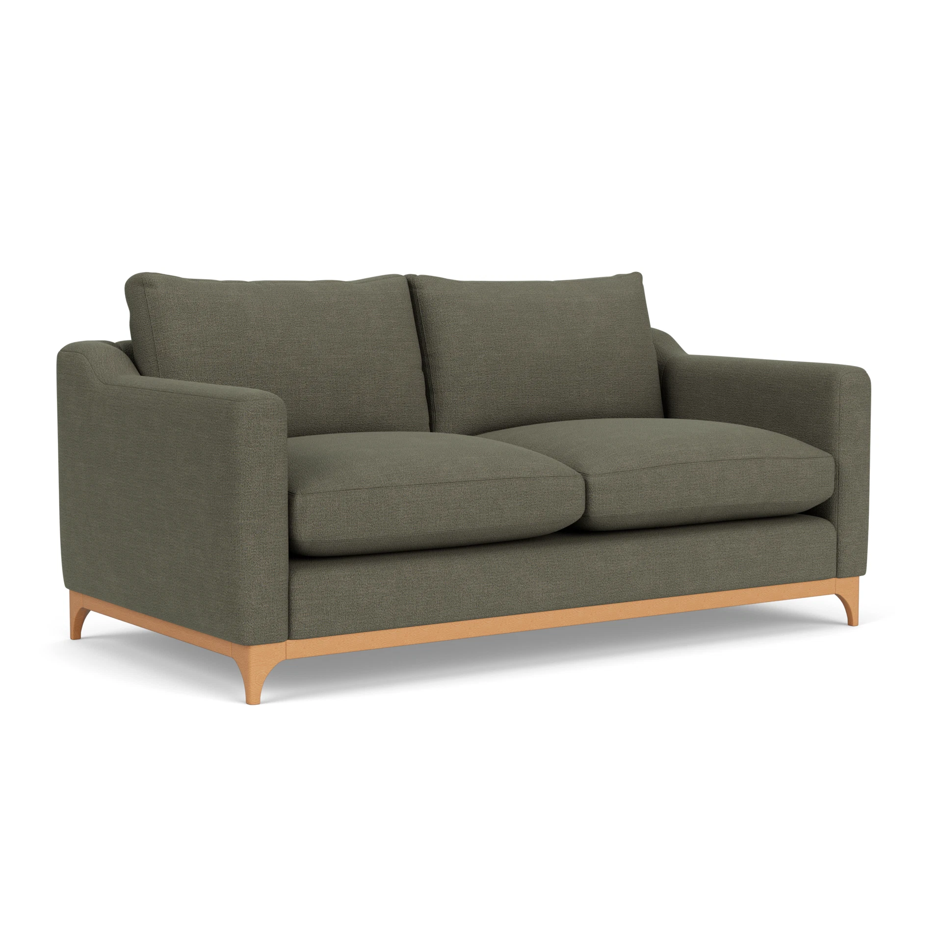 Watson 4 Seater Sofa in Rustic Weave - Deep Forest with Light legs