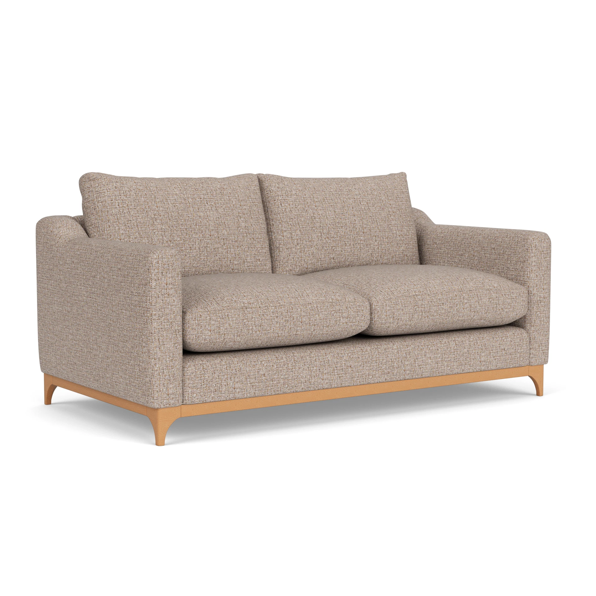 Watson 4 Seater Sofa in Textured Weave - Natural Mix with Light legs