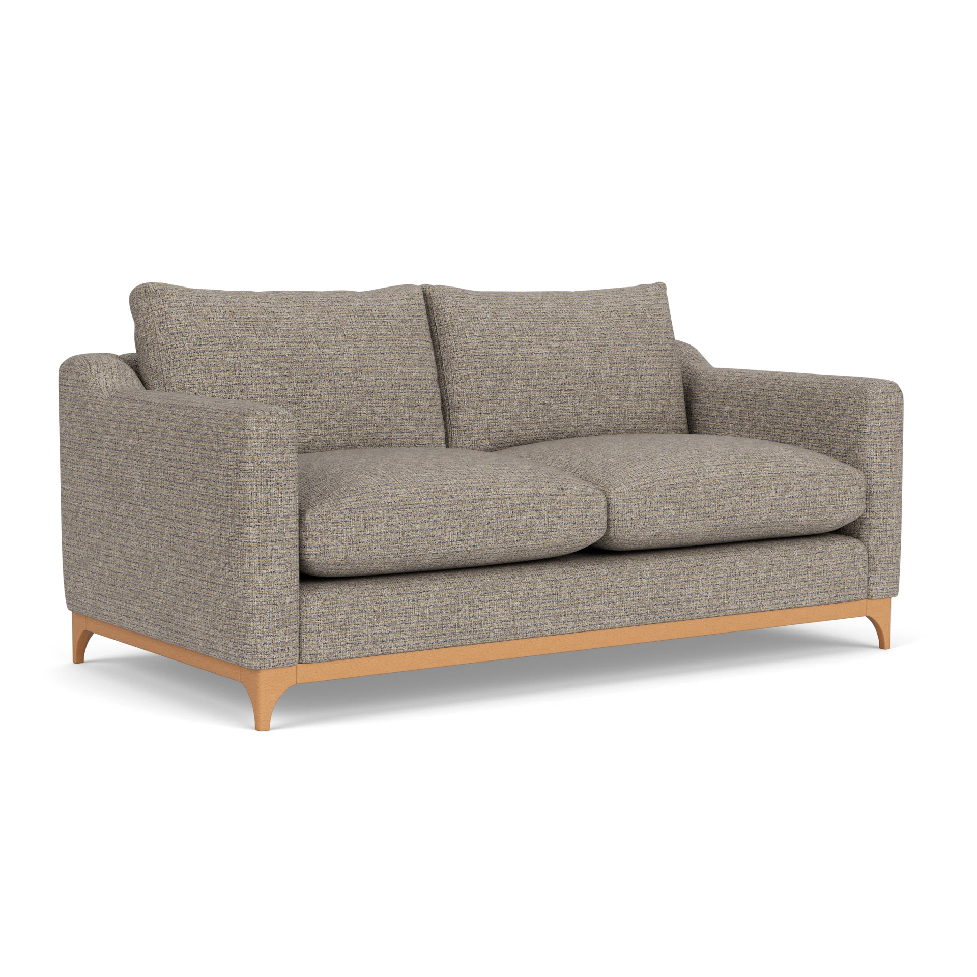 Watson 4 Seater Sofa in Textured Weave - Shoreline Mix with Light legs