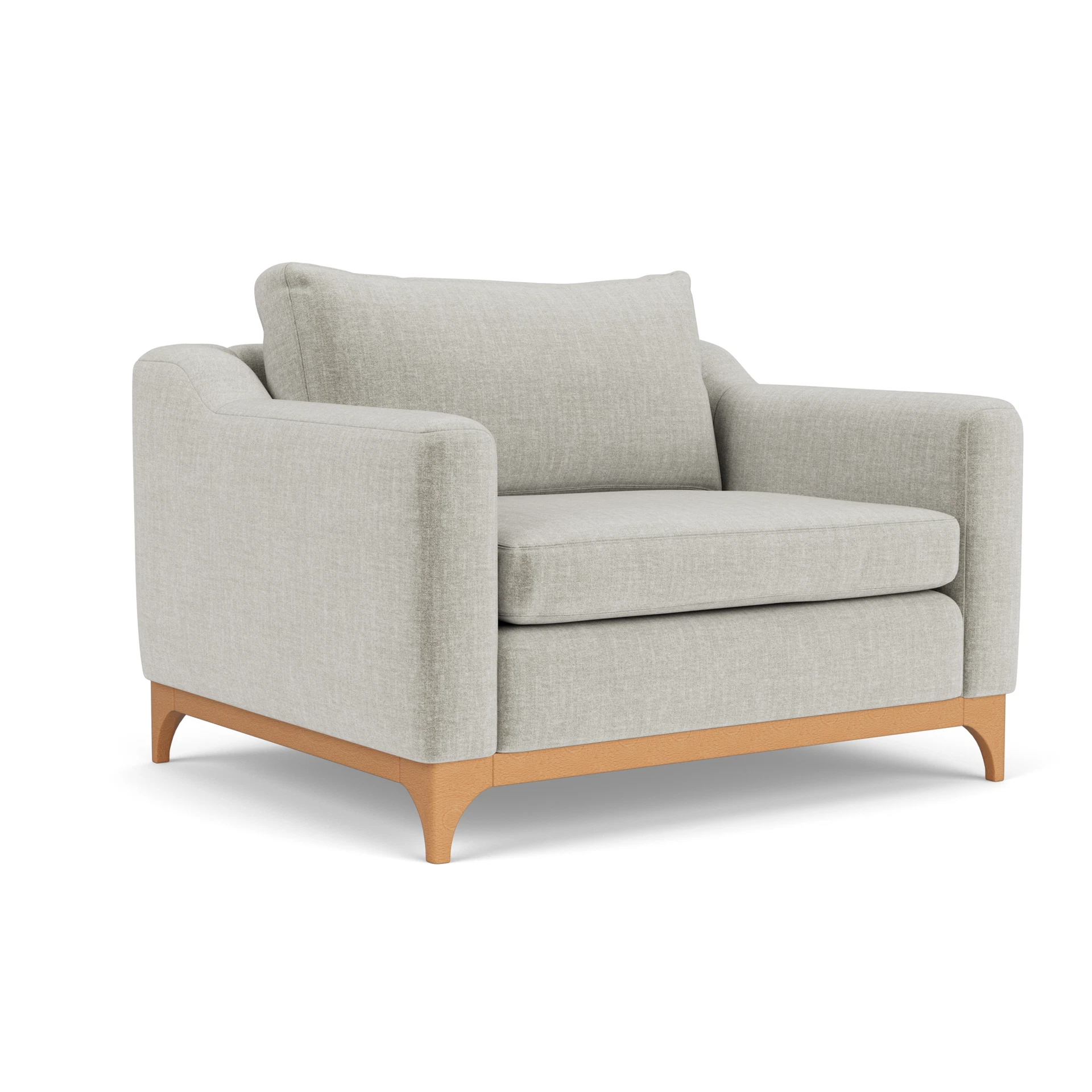 Watson Love Seat in Eco Chenille - Grey Mist with Light legs