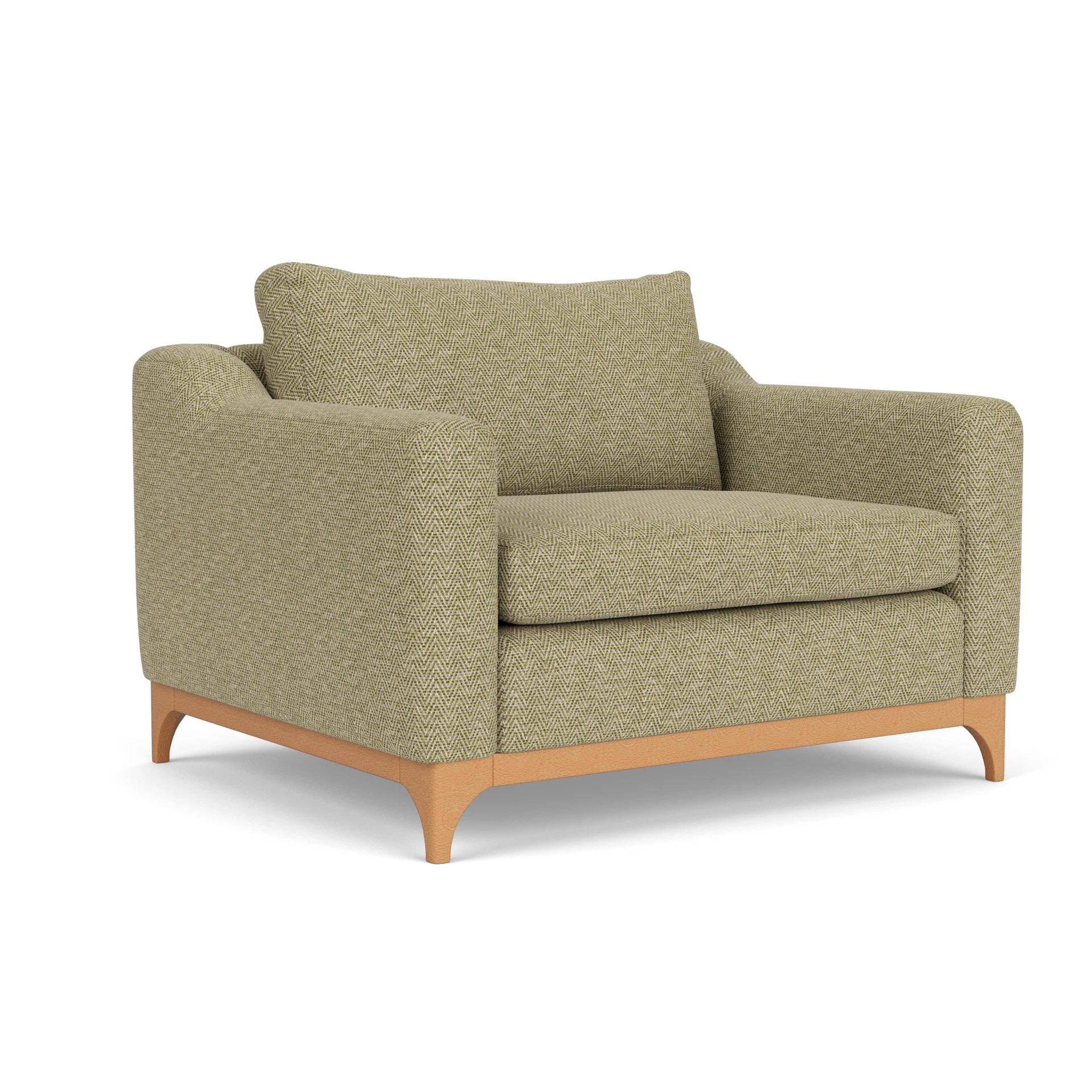 Watson Love Seat in Herringbone Weave - Apple with Light legs