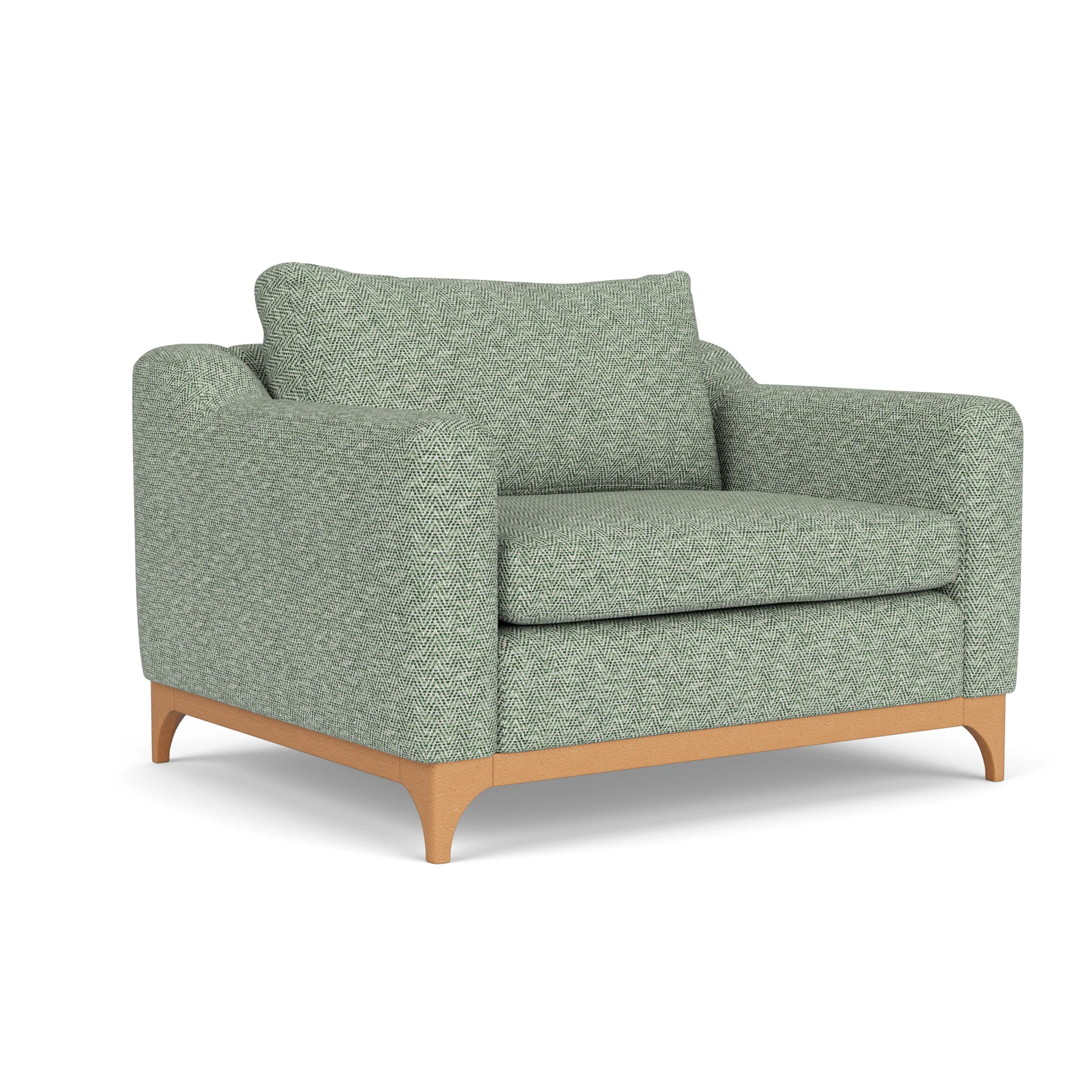 Watson Love Seat in Herringbone Weave - Lake with Light legs