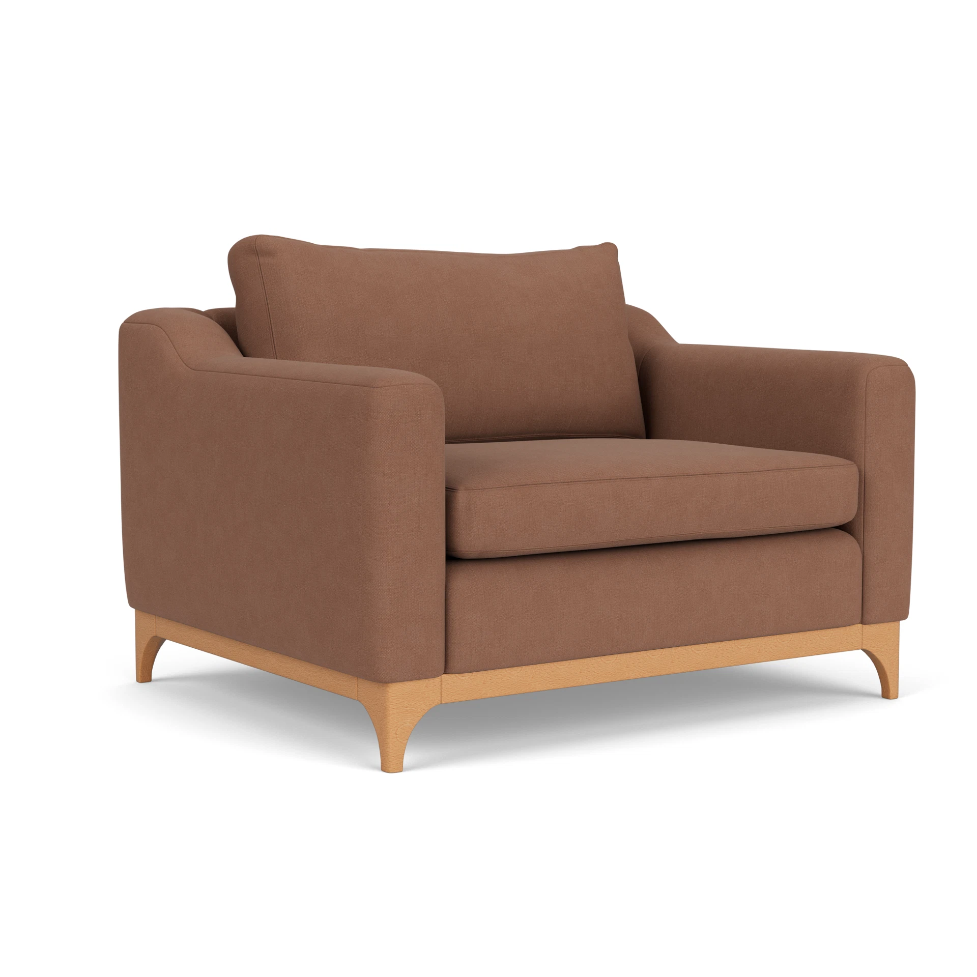 Watson Love Seat in House Linen Mix - Dusky Blush with Light legs