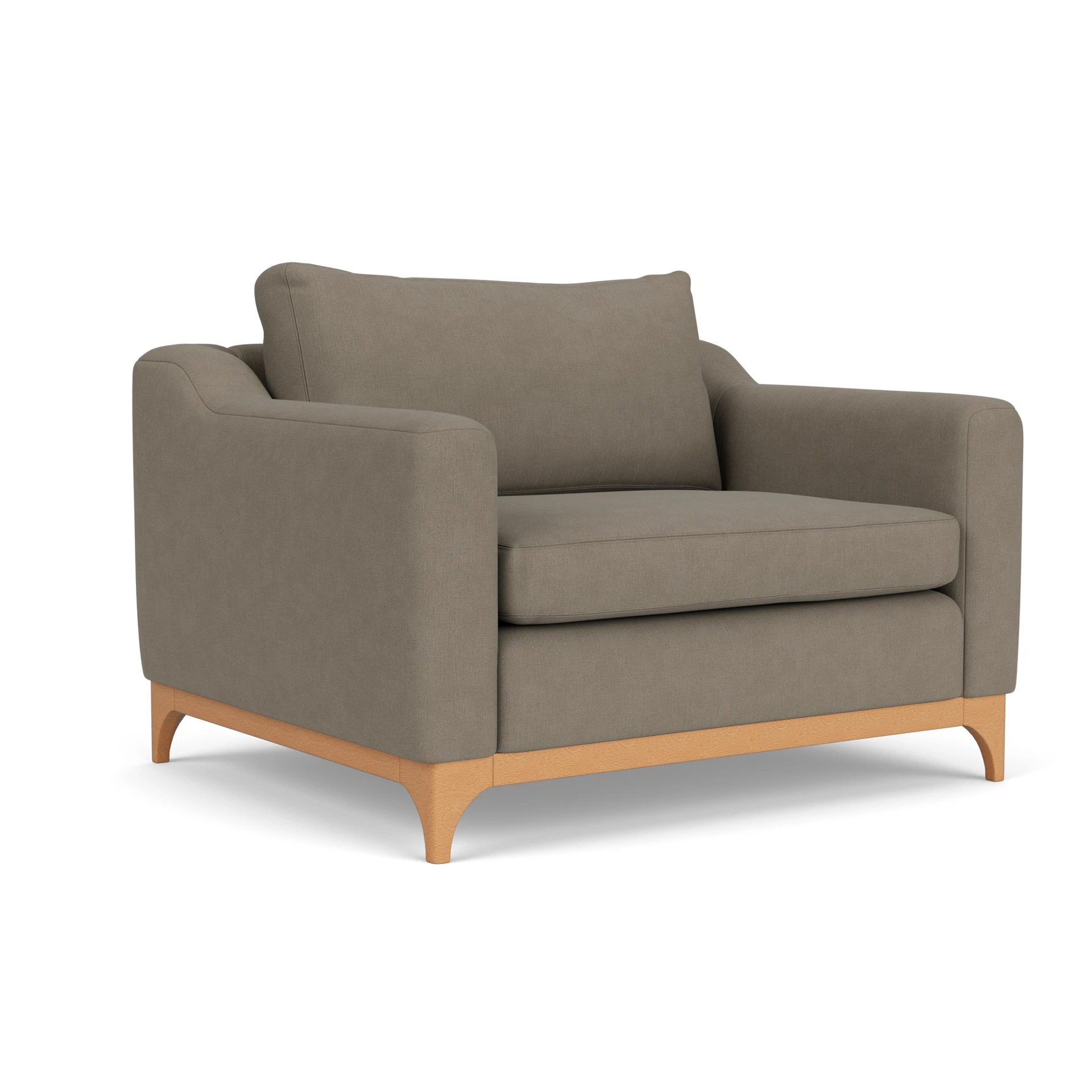 Watson Love Seat in House Linen Mix - Mid Grey with Light legs