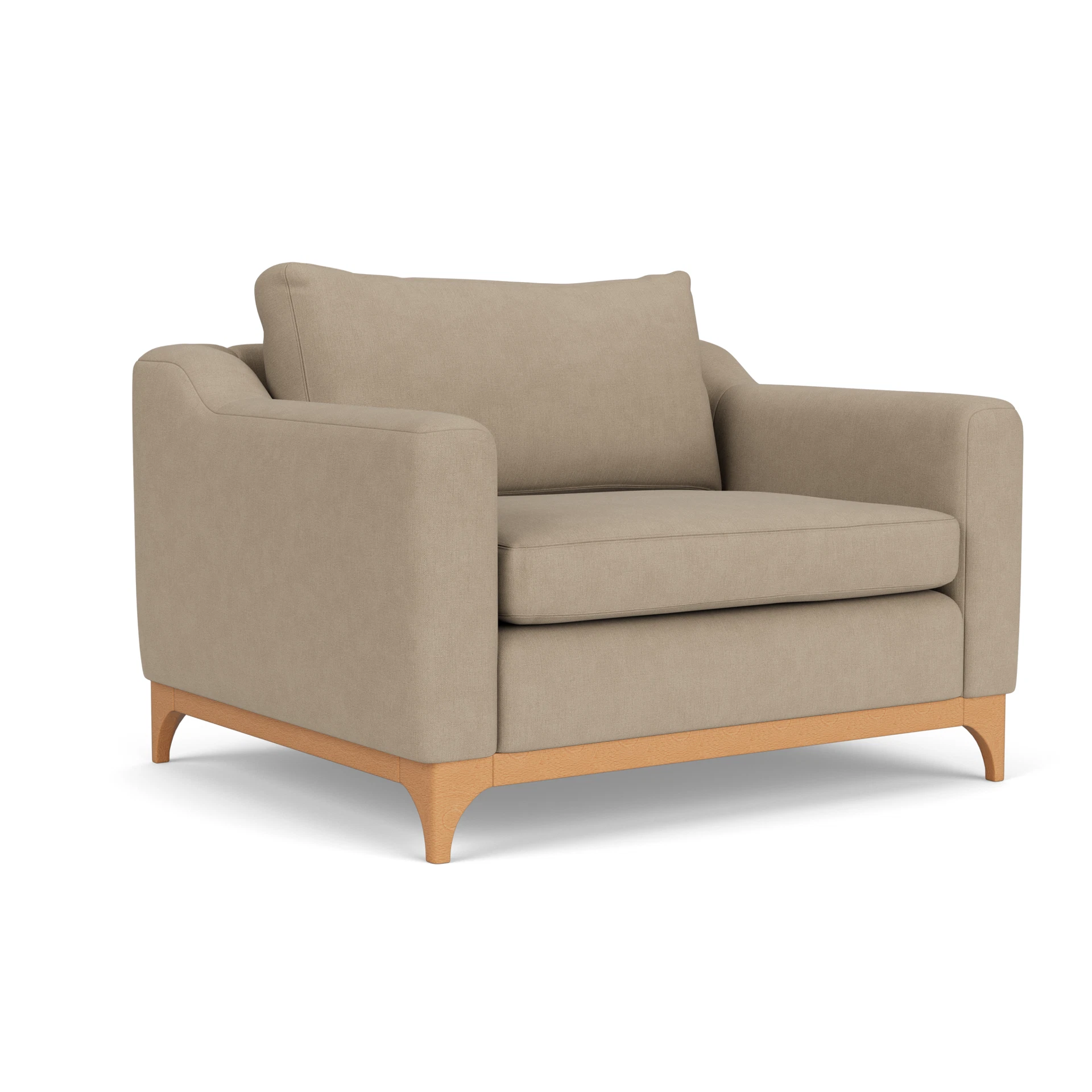 Watson Love Seat in House Linen Mix - Natural with Light legs
