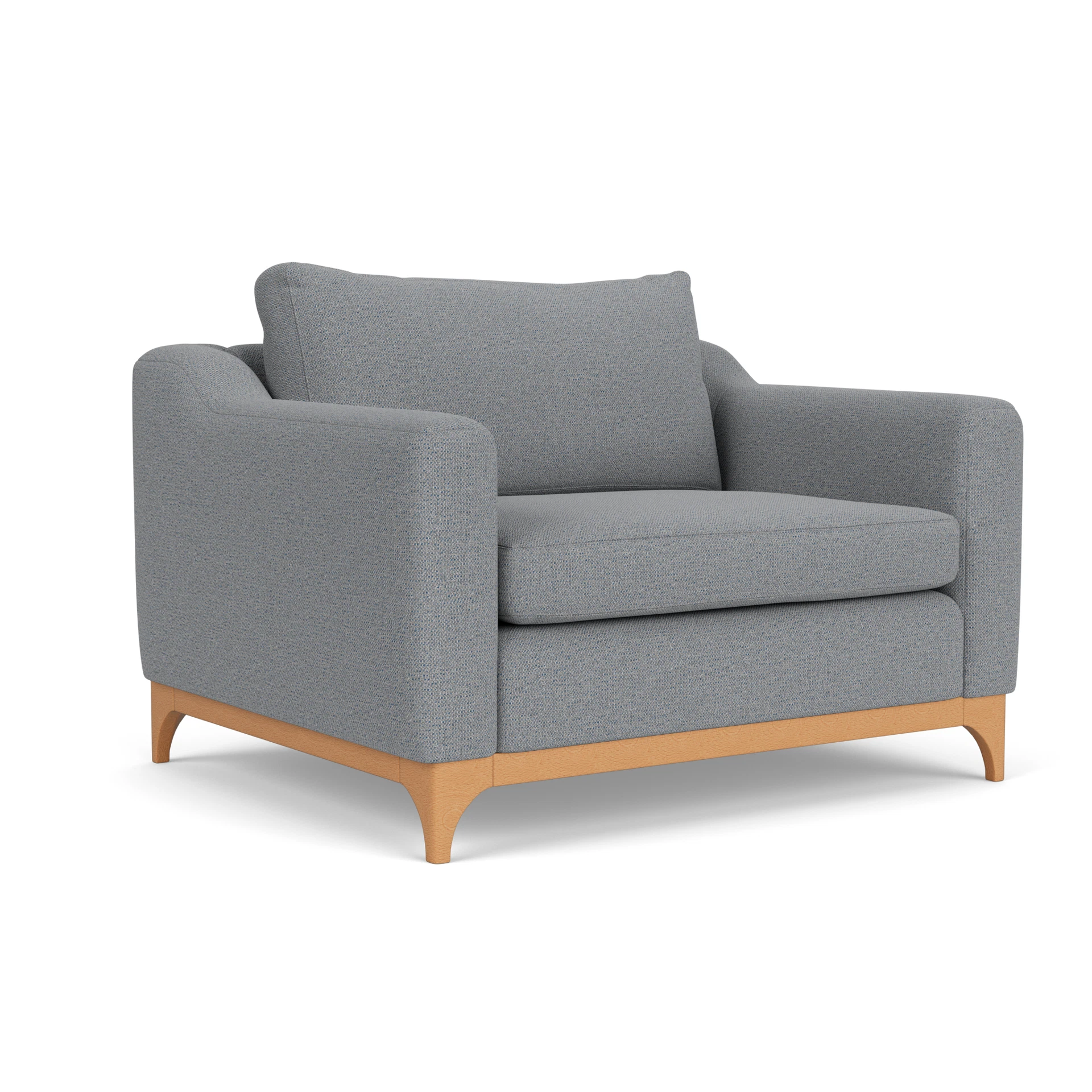 Watson Love Seat in House Weave - Blue Marl with Light legs