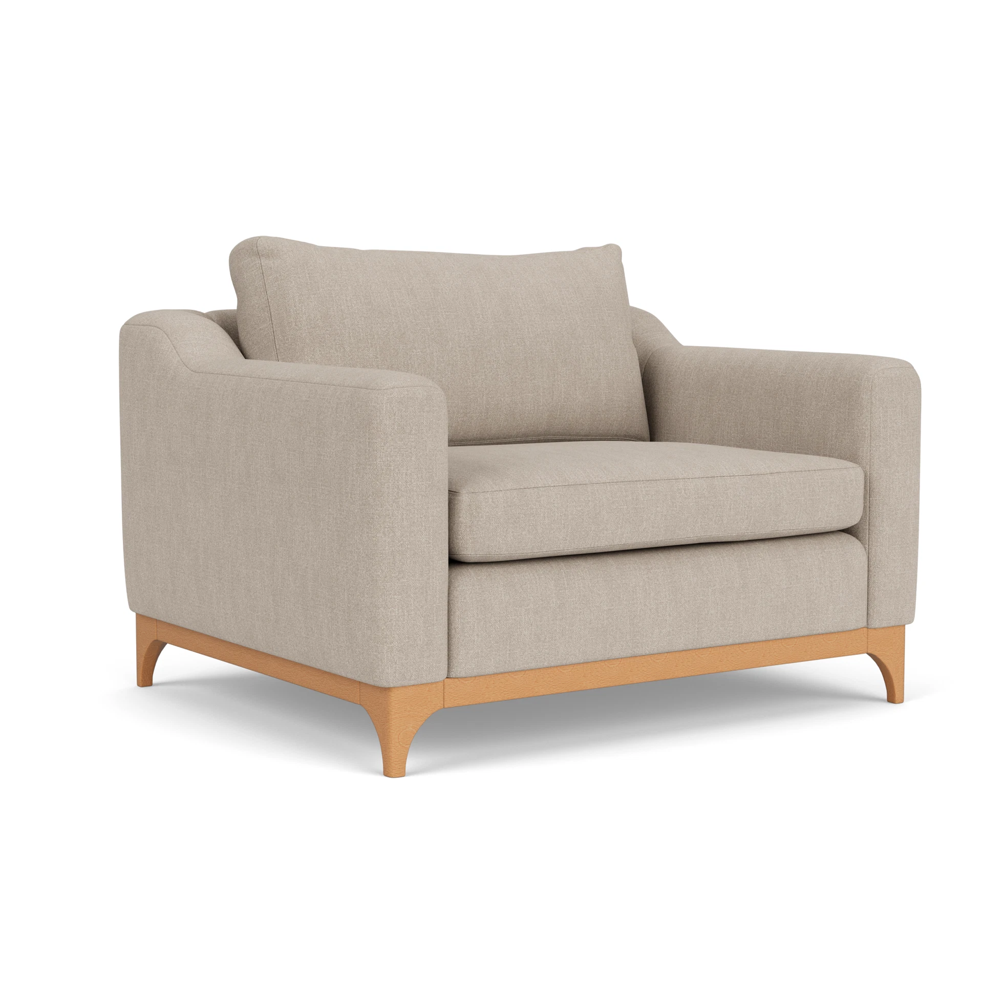 Watson Love Seat in Luxury Italian Linen - Natural with Light legs