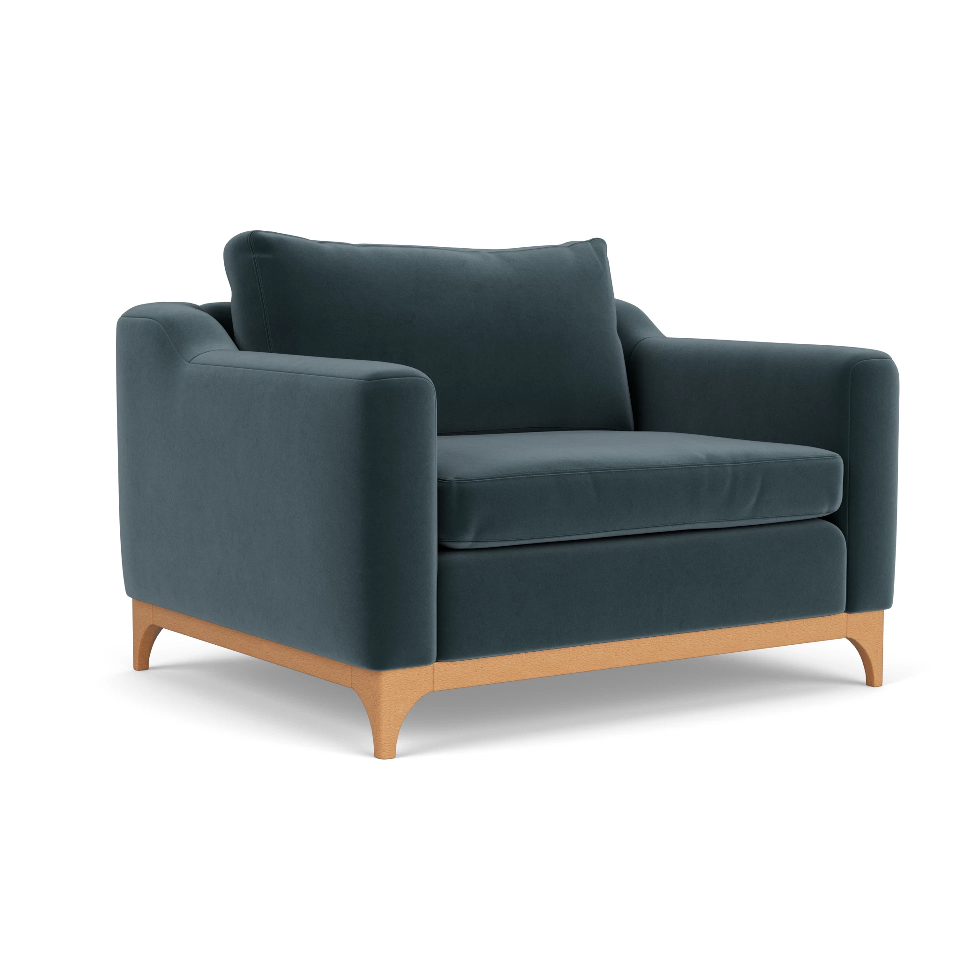 Watson Love Seat in Matt Velvet - Night Sky with Light legs