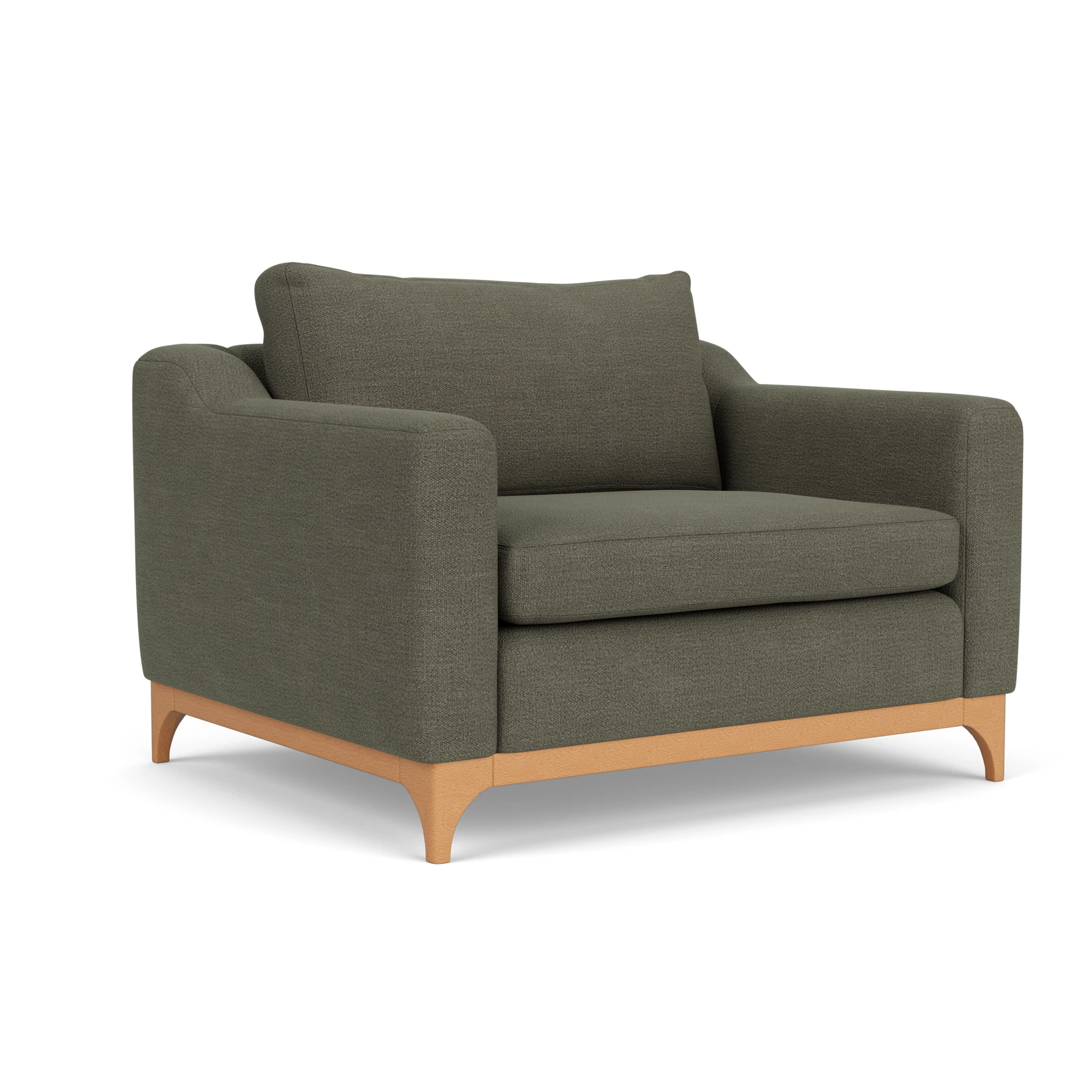 Watson Love Seat in Rustic Weave - Deep Forest with Light legs