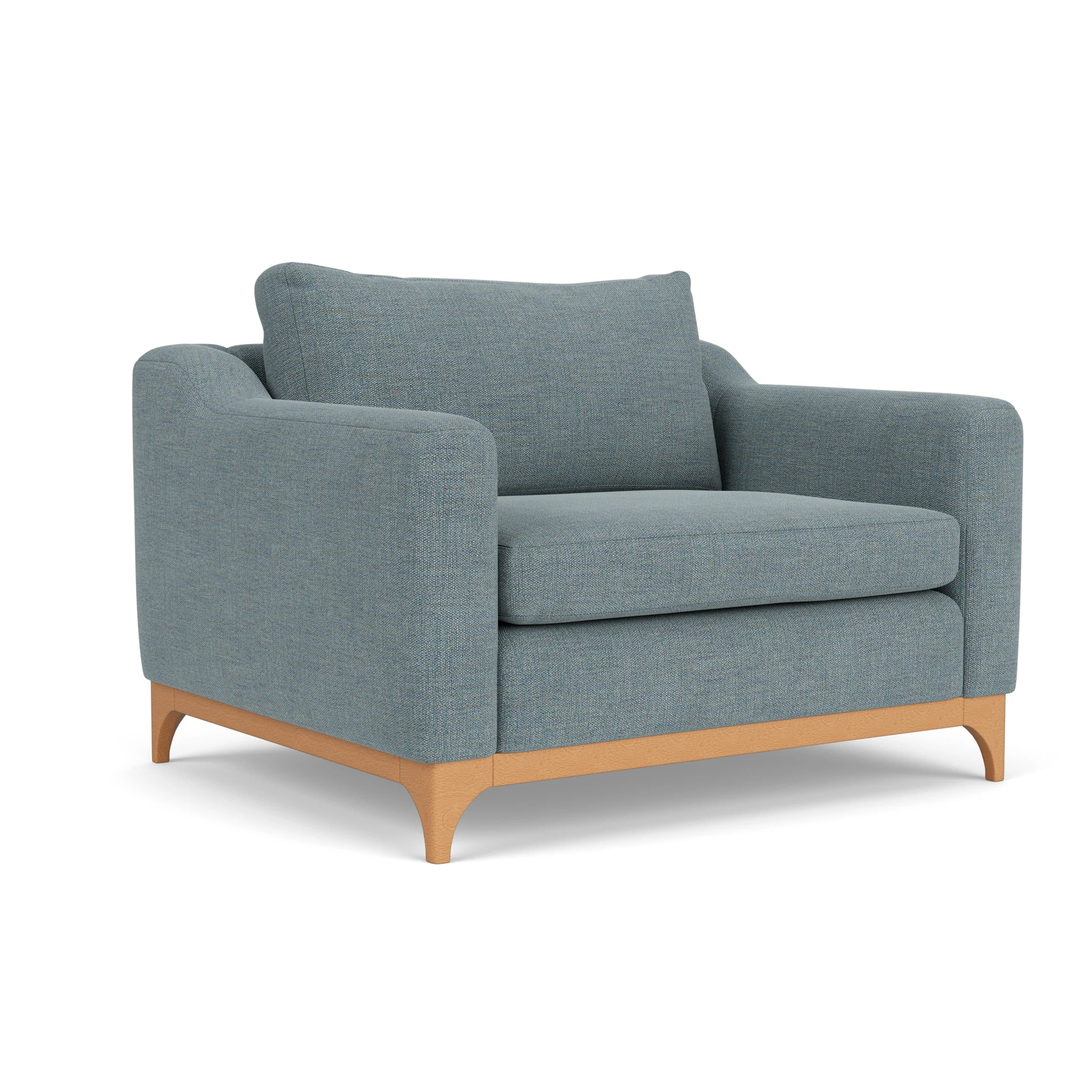 Watson Love Seat in Rustic Weave - Teal Marl with Light legs