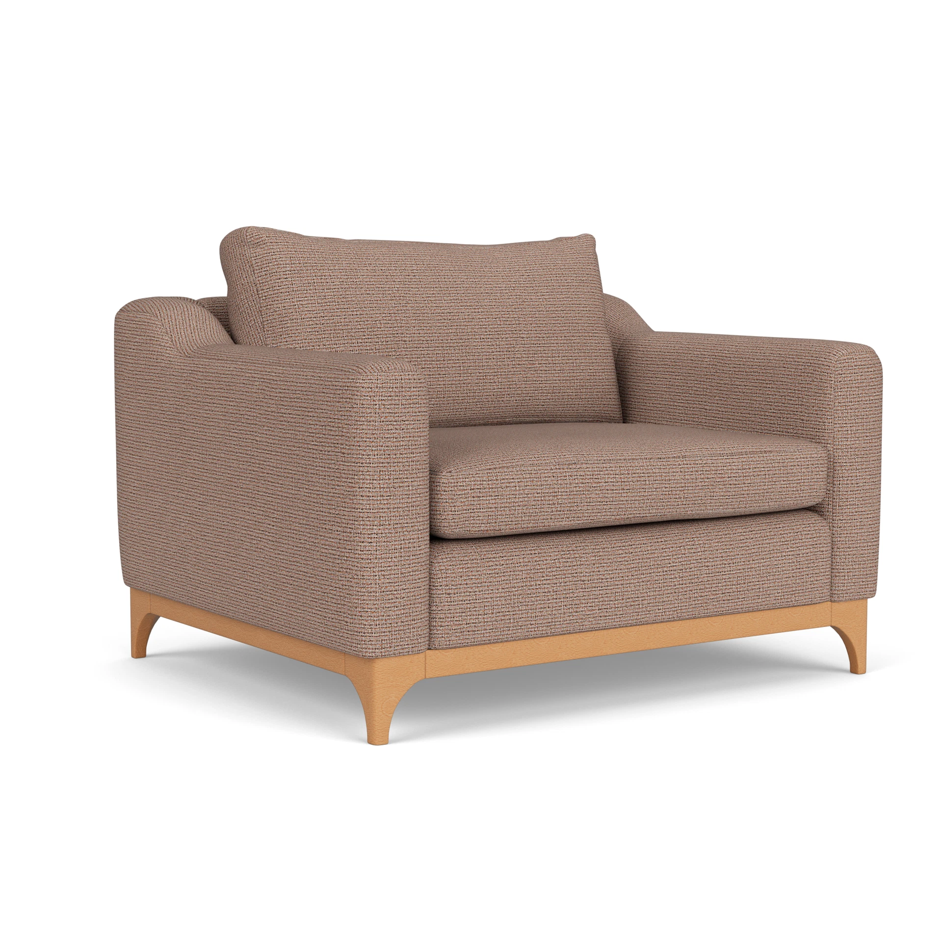 Watson Love Seat in Textured Weave - Autumn Mix with Light legs