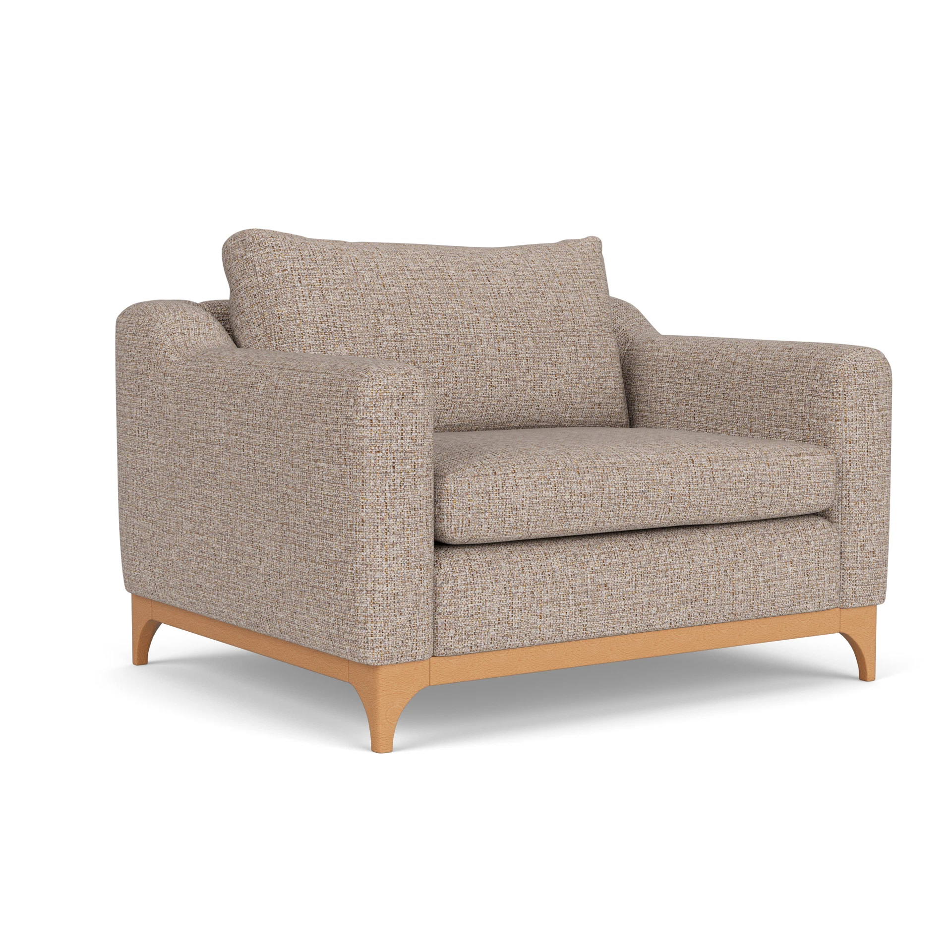Watson Love Seat in Textured Weave - Natural Mix with Light legs