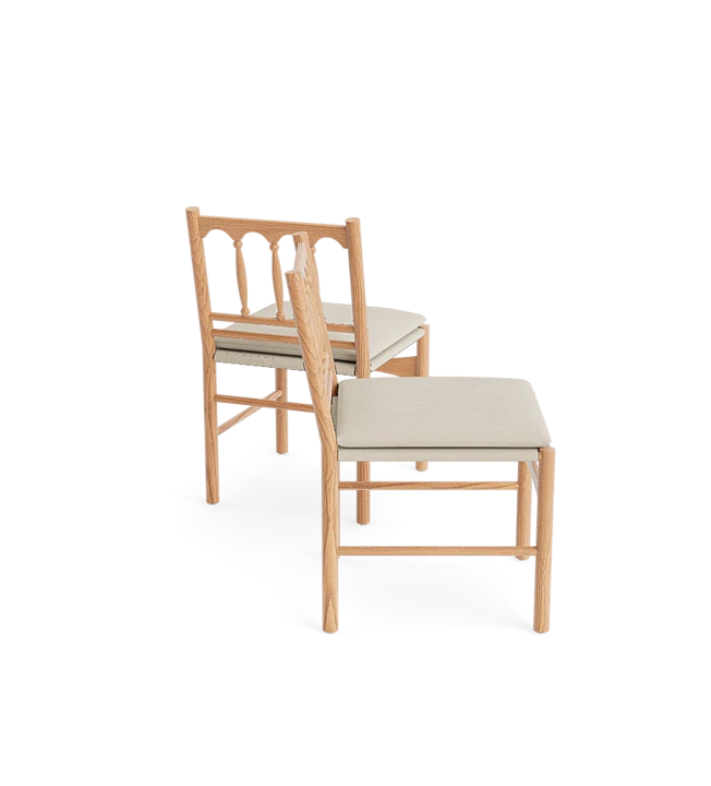 Daffodil White Oak Spindle Dining Chair - Set of 2 | Le Mae – Le Maé