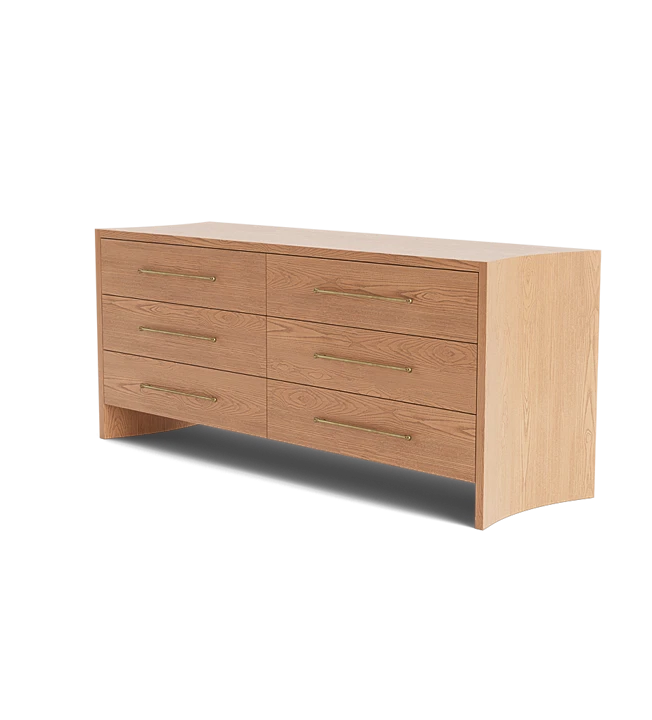 週末値下げ　draw drawers Wearing Round Cut Tee Katelyn White Oak Curved Dresser | Le Mae – Le Maé