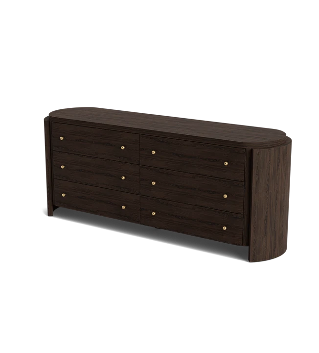espresso brown dresser Nitz 6 Drawer Wide Dresser | Espresso Brown Solid Wood