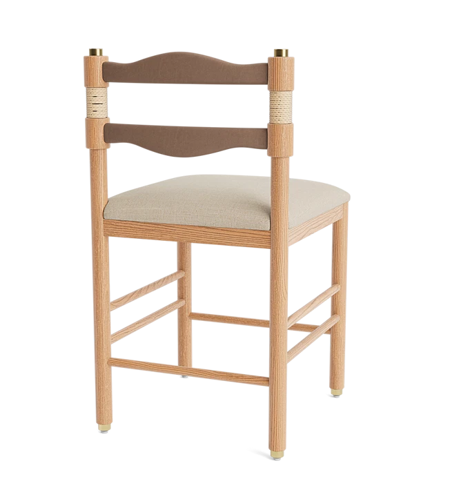 Palermo White Oak and Leather Counter Stool | Le Mae – Le Maé