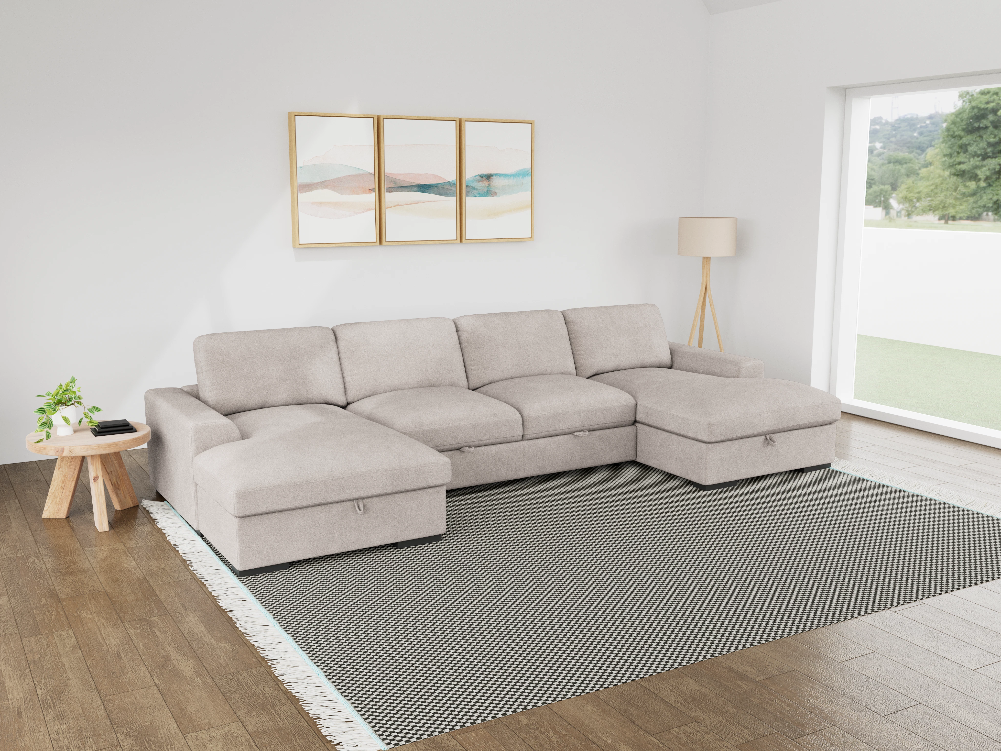 fabric sofa seater double chaise sofa