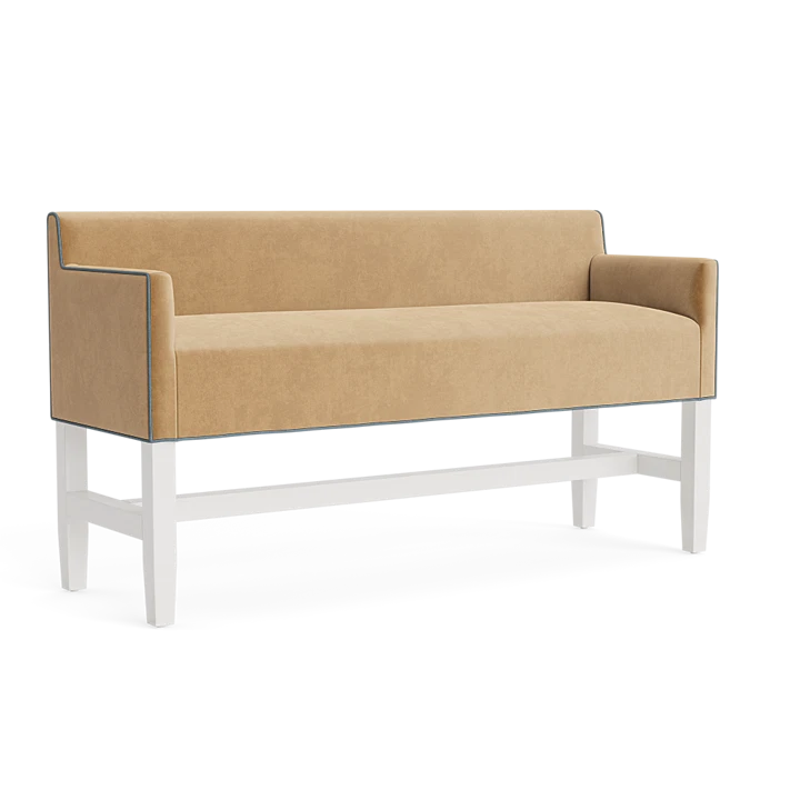 Brown Velvet Bench Seat: Blaire in Camel Velvet | Pepper Home