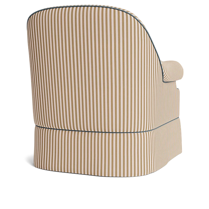 Striped Lounge Chair: Dorothy in Louisa Camel | Pepper Home