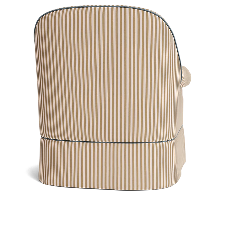 Striped Lounge Chair: Dorothy in Louisa Camel | Pepper Home