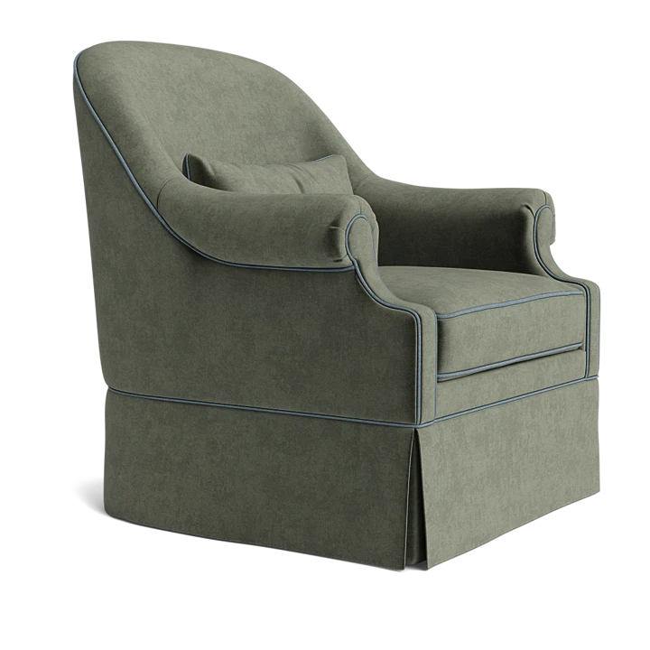 Symphony アームチェア グリーンベルベット Green Lounge Chair: Dorothy in Fern Velvet | Pepper Home